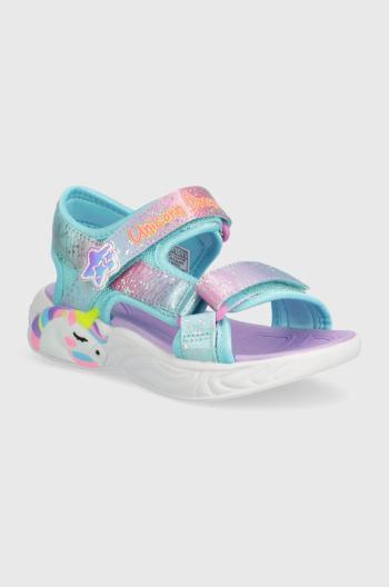 Dětské sandály Skechers UNICORN DREAMS SANDAL MAJESTIC BLISS tyrkysová barva