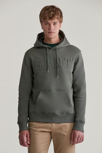 MIKINA GANT EMBOSSED SWEAT HOODIE DARK EARTHY GREEN