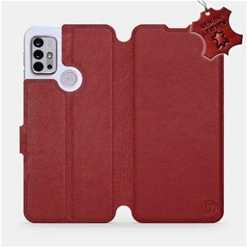 Kožené flip pouzdro na mobil Motorola Moto G10 - Tmavě červené -  Dark Red Leather (5903516683864)