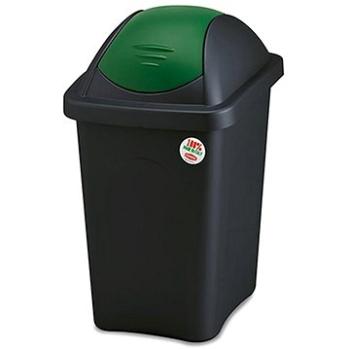 Stefanplast Odpadkový koš - výkl., 30l, obdél., ČER/ZE, víko PH (249106)