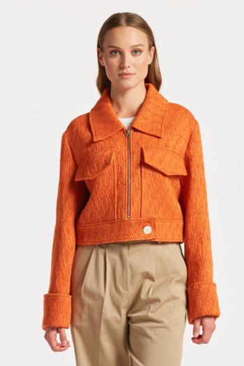 BUNDA GANT CROPPED BOUCLE JACKET PUMPKIN ORANGE