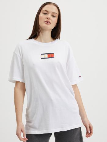 Tommy Jeans Vintage Flag Print Triko Bílá