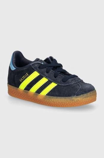 Dětské kožené sneakers boty adidas Originals GAZELLE CF EL tmavomodrá barva, IH2783