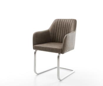 Jídelní židle Greg-Flex taupe vintage konzolová podnož plochá