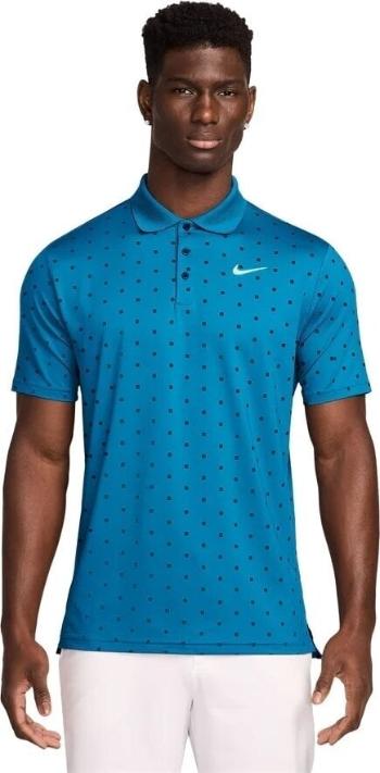 Nike Dri-Fit Tour Print Mens Laser Blue/White M Polo košile