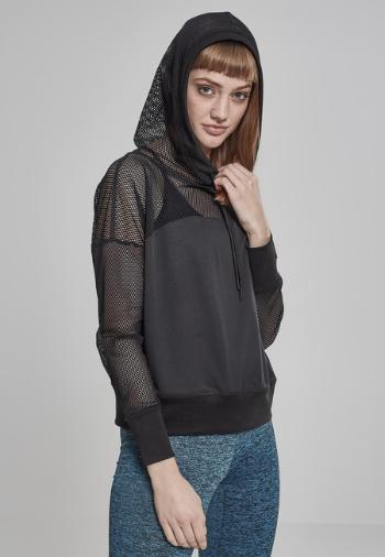 Urban Classics Ladies Mesh Hoody black - L