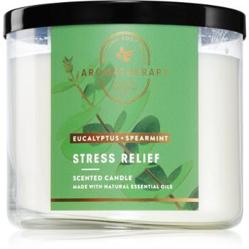 Bath & Body Works Stress Relief Eucalyptus & Spearmint vonná svíčka Stress Relief 411 g