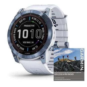 Garmin Fenix 7X Sapphire Solar Mineral Blue DLC Titanium/Whitestone Band (010-02541-15)