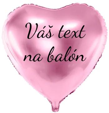 PartyDeco Fóliový balón s textem - Růžové srdce 61 cm