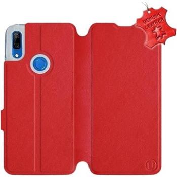 Flip pouzdro na mobil Huawei P Smart Z - Červené - kožené -   Red Leather (5903226940790)