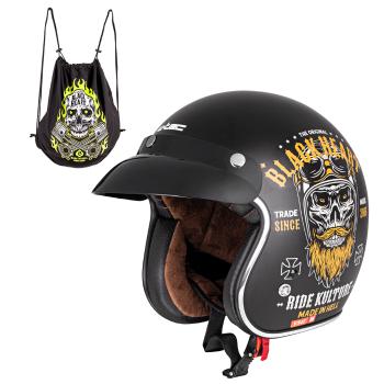 Moto přilba W-TEC Black Heart Kustom  S (55-56)  Ride Culture, matně černá