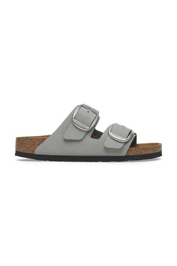 Nubukové šľapky Birkenstock Arizona Big Buckle dámske, šedá farba, 1029291