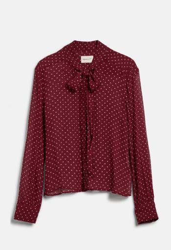 HALENKA GANT REG DOT PRINT BOW BLOUSE PLUMPED RED