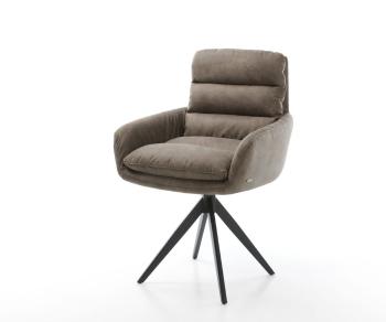 Otočná židle Abelia-Flex s područkami taupe vintage křížová
