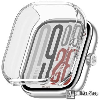 Xiaomi Redmi Watch 5, Okosóra szilikon védőtok, Keret, Szilikon előlapvédő is, Átlátszó