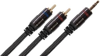 Audio Tuning 2 RCA - Klinke 3,5mm 0,5 m Černá Hi-Fi AUX kabel