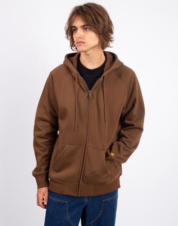 Carhartt WIP Hooded Chase Jacket Chocolate / Gold M