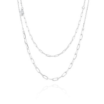 Sif Jakobs Módní stříbrný dvojitý náhrdelník Chains SJ-C42132-SS