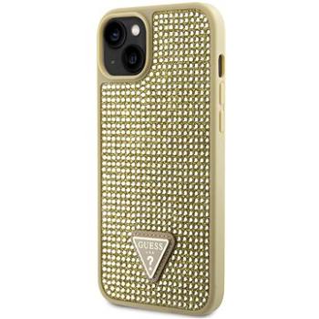 Guess Rhinestones Triangle Metal Logo Kryt pro iPhone 14 Gold (GUHCP14SHDGTPD)