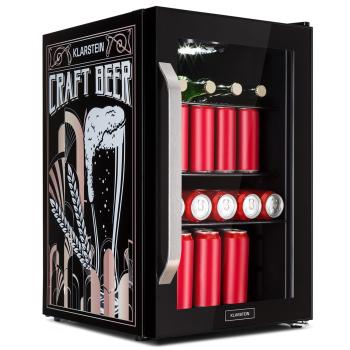 Klarstein Beersafe 70 Craft Beer Edition, lednice, 70 litrů, skleněné dveře, nerezavějící ocel