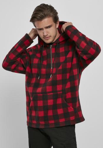 Urban Classics Patterned Polar Fleece Half Zip Hoody redcheck - M