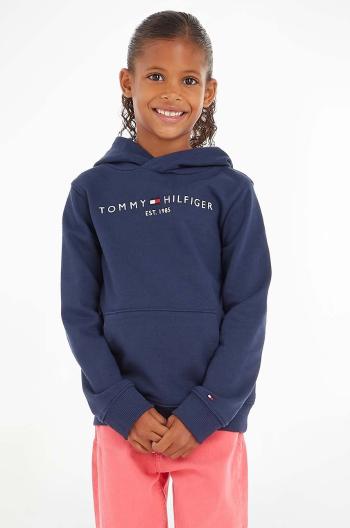 Dětská bavlněná mikina Tommy Hilfiger tmavomodrá barva, s aplikací, KS0KS00213