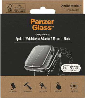 Okosóra tok PanzerGlass Full Protection Apple Watch 7/8 45mm (fekete keret)