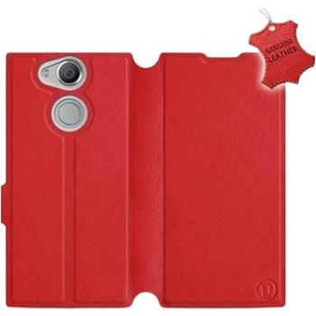 Flip pouzdro na mobil Sony Xperia XA2 - Červené - kožené -   Red Leather (5903226501359)