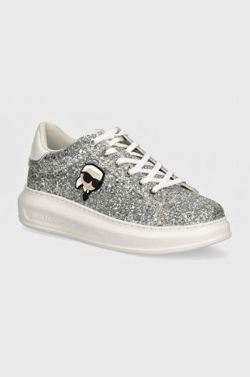 Sneakers boty Karl Lagerfeld KAPRI stříbrná barva, KL62573N