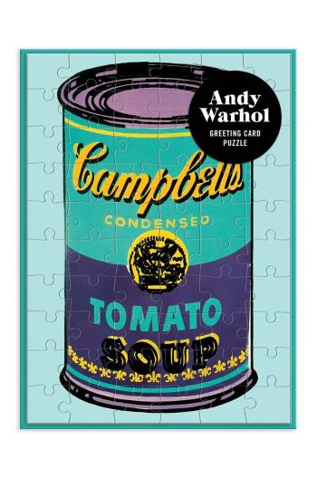 DIY sada - puzzle pohlednice Galison Andy Warhol Soup Can Greeting Card