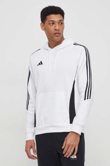 Tepláková mikina adidas Performance Tiro 24 bílá barva, s kapucí, s aplikací, IR7547