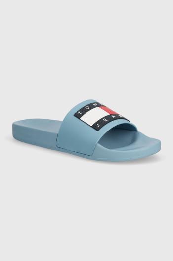 Pantofle Tommy Jeans POOL SLIDE ESS pánské, černá barva, EM0EM01191