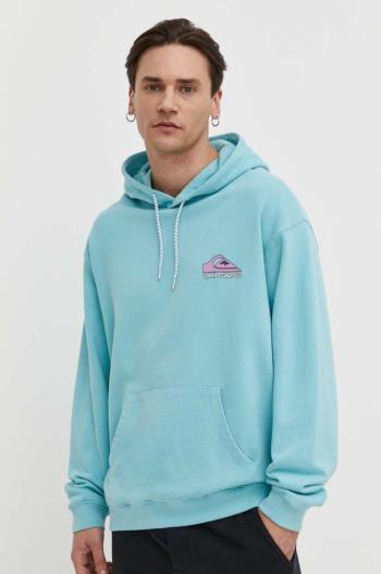 Bavlněná mikina Quiksilver pánská, s kapucí, s potiskem