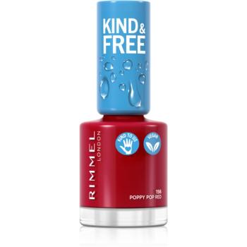 Rimmel Kind & Free lak na nehty odstín 156 Poppy Pop Red 8 ml