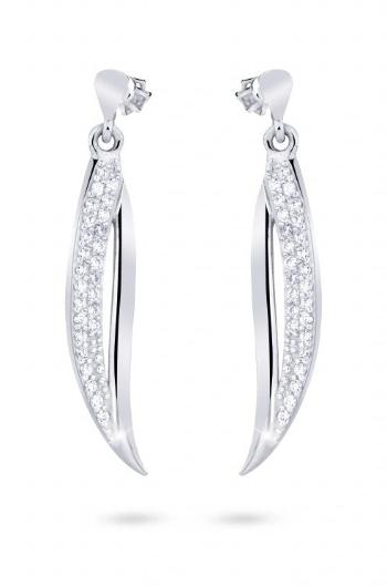 Cutie Jewellery Stylové náušnice z bílého zlata s třpytivými zirkony Z8046-30-10-X-2