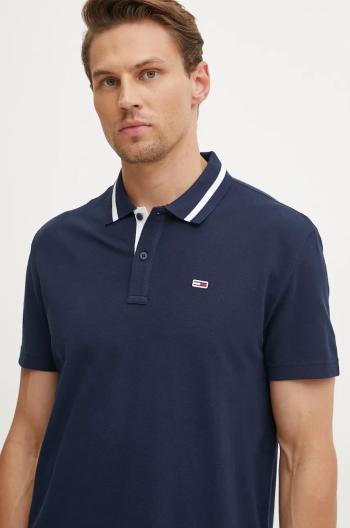 Bavlněné polo tričko Tommy Jeans tmavomodrá barva, DM0DM20443