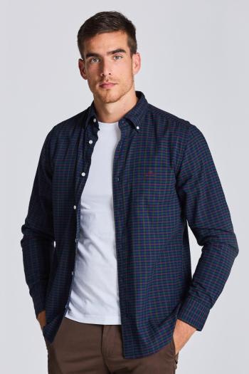 KOŠILE GANT D1. REG GINGHAM TWILL SHIRT FOREST GREEN