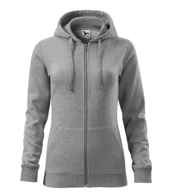 MALFINI Dámská mikina Trendy Zipper - Tmavě šedý melír | XL