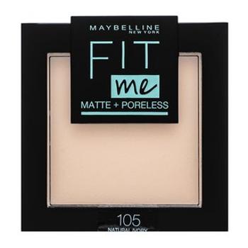 Maybelline Fit Me! Matte + Poreless Powder púder matt hatású 105 Natural Ivory 9 g