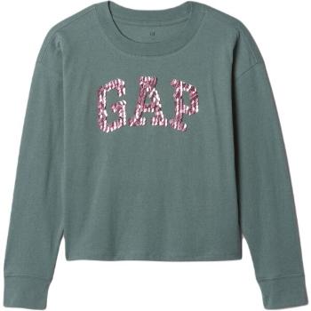 GAP V-LS ELV LOGO Dívčí tričko, khaki, velikost