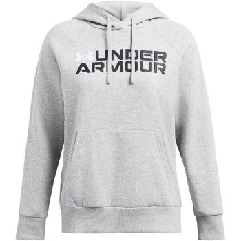 Under Armour RIVAL FLEECE WORDMARK Dámská mikina, šedá, velikost