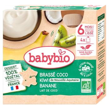 BABYBIO Kapsička desiata s kokosovým mliekom kiwi a banán 4 x 85 g