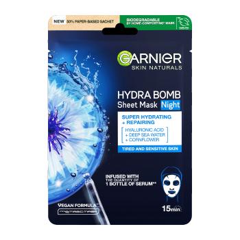 Garnier Skin Naturals Hydra Bomb superhydratační a regenerační noční textilní maska 28 g