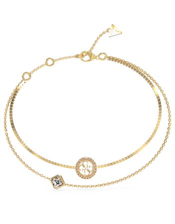 Guess Dvojitý pozlacený náramek 4G Crush JUBB04160JWYG 18,5 cm