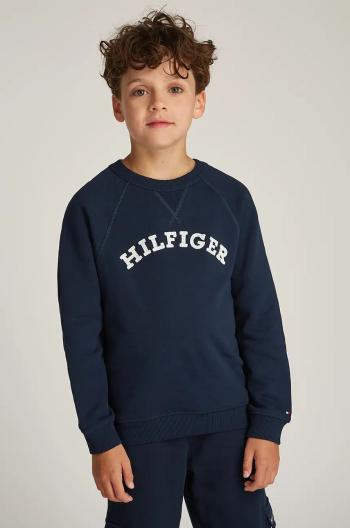 Dětská bavlněná mikina Tommy Hilfiger tmavomodrá barva, s potiskem, KS0KS00626