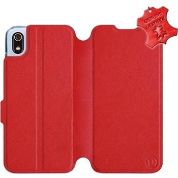 Flip pouzdro na mobil Xiaomi Redmi 7A - Červené - kožené -   Red Leather (5903226939367)