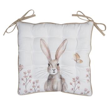 Bavlněný podsedák s výplní s motivem králíka Rustic Easter Bunny - 40*40 cm REB29