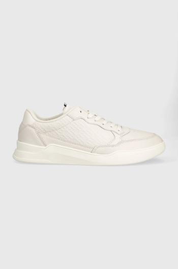 Kožené sneakers boty Tommy Hilfiger ELEVATED CUPSOLE MONO DETAIL béžová barva, FM0FM04698