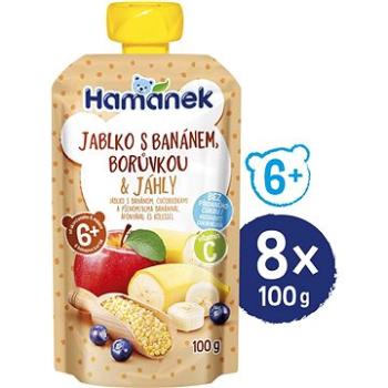 HAMÁNEK Jablko s banánem, borůvkou a jáhly 8x 100g (18595139799561)