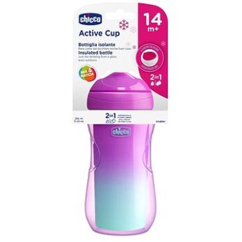 Chicco hrnček Active termo s tvrdým náustkom 200 ml, ružový, kvety 14 mes.+ (06981.100P)